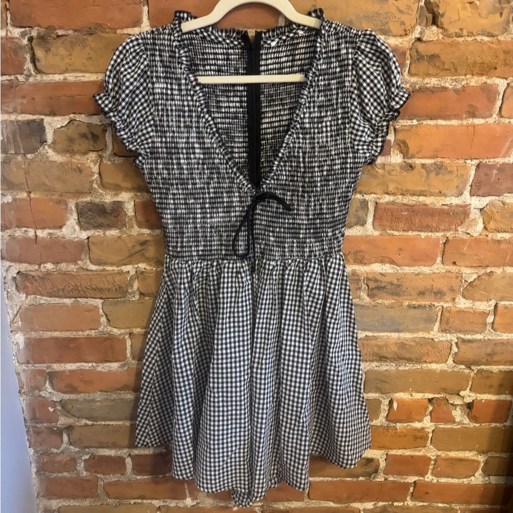 Princess Polly Black & White Gingham Short Sleeve Romper